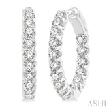 3/4-Inch Round Inside-Out Diamond Hoop Earrings