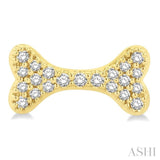 1/6 Ctw Dog Bone Petite Round Cut Diamond Fashion Stud Earrings in 10K Yellow Gold