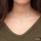 1/4 Ctw Lovebright Diamond Heart Pendant With Chain in 14K White Gold