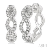 Swirl Petite Diamond Huggie Fashion Earrings