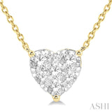 3/4 Ctw Lovebright Diamond Heart Necklace in 14KYellow and White Gold