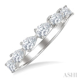 1 Ctw East-West Pear Shape Diamond Fashion Band in 14K White Gold