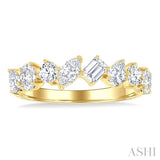 1 1/10 Ctw Mixed Shape Diamond Fashion Band in 14K Yellow Gold