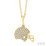 Hockey Helmet Petite Diamond Fashion Pendant