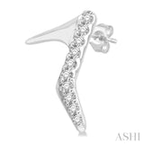 1/20 Ctw Petite High Heel Pumps Round Cut Diamond Fashion Stud Earrings in 10K White Gold