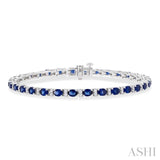 Oval Shape Gemstone & Diamond Bracelet