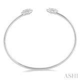 Stackable Oval Shape Halo Lovebright Essential Diamond Open Cuff Bangle