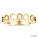 Hexagon Shape Diamond Fashion Ring