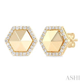 Hexagon Shape Petite Diamond Fashion Earrings