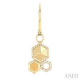 Hexagon Shape Diamond Fashion Earrings