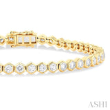 Hexagon Shape Bezel Set Diamond Tennis Bracelet