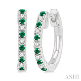 Gemstone & Petite Diamond Huggie Fashion Earrings