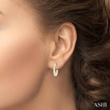 1/2 Ctw Graduated Round Cut Diamond Fashion Hoop Earrings in 14K Yellow Gold