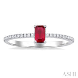 Gemstone & Petite Diamond Fashion Ring