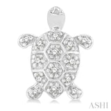 1/6 Ctw Petite Turtle Round Cut Diamond Fashion Stud Earrings in 10K White Gold