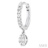 Oval Shape Fusion Petite Diamond Huggie Fashion Earrings