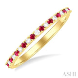 Gemstone & Petite Diamond Band