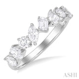 1 1/10 ctw Mixed Shape Diamond Fashion Ring in 14K White Gold