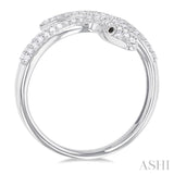 1/3 Ctw Petite Serpent Round Cut Diamond Open Center Fashion Ring in 10K White Gold