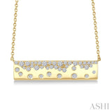 1/3 Ctw Round cut Diamond Horizontal Mosaic Bar Necklace in 10K Yellow Gold