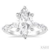 Marquise Shape Semi-Mount Diamond Engagement Ring