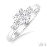 Round Shape Semi-Mount Diamond Engagement Ring