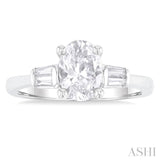 Oval Shape Semi-Mount Diamond Engagement Ring