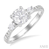 Round Shape Semi-Mount Diamond Engagement Ring