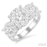 3 Ctw Lovebright Round Cut Diamond Ring in 14K White Gold