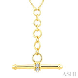 1/10 Ctw Round Cut Diamond T-Bar Fashion Necklace in 10K Yellow Gold