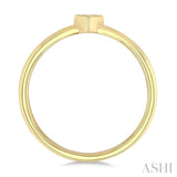 1/6 Ctw Petite Bezel Set Heart Shape Diamond Fashion Ring in 10K Yellow Gold