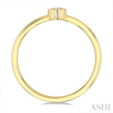 1/6 Ctw Petite Bezel Set Round Cut Diamond Fashion Ring in 10K Yellow Gold