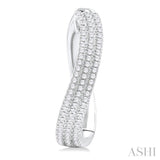 1/2 ctw Curvy Triple Row Round Cut Diamond Fashion Earring in 14K White Gold