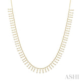 1 1/10 ctw Spikes Shape Round Cut Diamond Fashion Necklace in 14K Yellow Gold