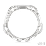 1/20 Ctw Bold Open Window Octagonal Shape D-Link Round Cut Diamond Ring in Sterling Silver