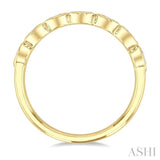 3/4 Ctw East-West Set Oval Cut Bezel Diamond Stackable Fashion Band in 14K Yellow Gold