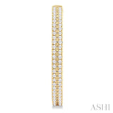 1/3 ctw Double Row Round Cut Diamond Fashion Half Hoop Earring in 14K Yellow Gold
