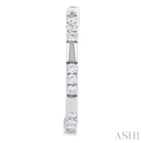 1/4 ctw  Sectioned Round Cut Diamond Fashion Hoop Earring in 14K White Gold