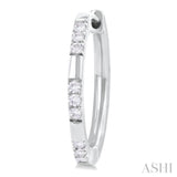 1/4 ctw  Sectioned Round Cut Diamond Fashion Hoop Earring in 14K White Gold