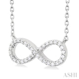 1/10 ctw Round Cut Diamond Infinity Petite Pendant in 10K White Gold
