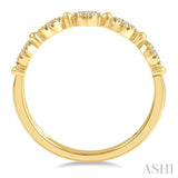 1/10 ctw Marquise Mount and Ball Link Round Cut Diamond Stack Band in 14K Yellow Gold