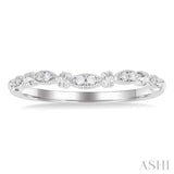 1/20 ctw Marquise Link Round Cut Diamond Wedding Band in 14K White Gold