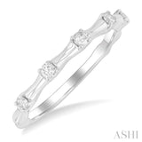 1/5 ctw Bamboo Shoot Inspired Round Cut Diamond Fashion Ring in 14K White Gold