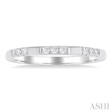 1/8 ctw Sectioned Round Cut Diamond Fashion Band in 14K White Gold