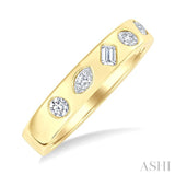 3/8 Ctw Mixed Shape Diamond Cut Fashion Band in 14K Yellow Gold