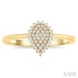 1/6 ctw Petite Pear Shape Round Cut Diamond Cluster Fashion Ring in 10K Yellow Gold