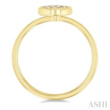1/6 Ctw Petite Bezel Set Round Shape Fusion Baguette and Round Cut Diamond Fashion Ring in 10K Yellow Gold