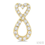 1/4 ctw Infinity Heart Round Cut Diamond Fashion Earring in 10K Yellow Gold