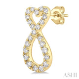 1/4 ctw Infinity Heart Round Cut Diamond Fashion Earring in 10K Yellow Gold