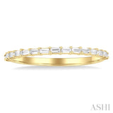 1/4 ctw Straight Row Baguette Cut Diamond Stackable Fashion Band in 14K Yellow Gold